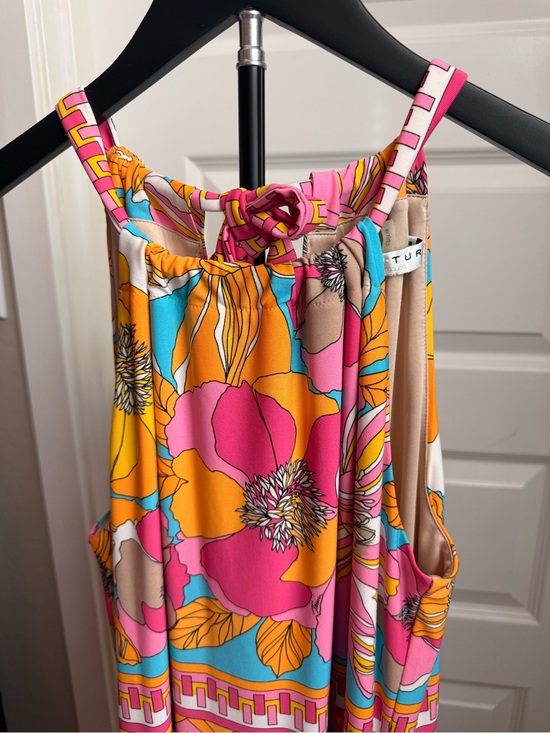Trina Turk Dresses & Skirts - Trina Turk Multicolor Floral Halter Dress in Pink, Yellow, Turquoise, Cream